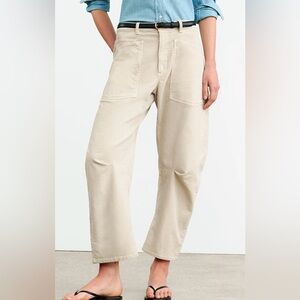 Nili Lotan Shon Corduroy Cream Barrel Pant